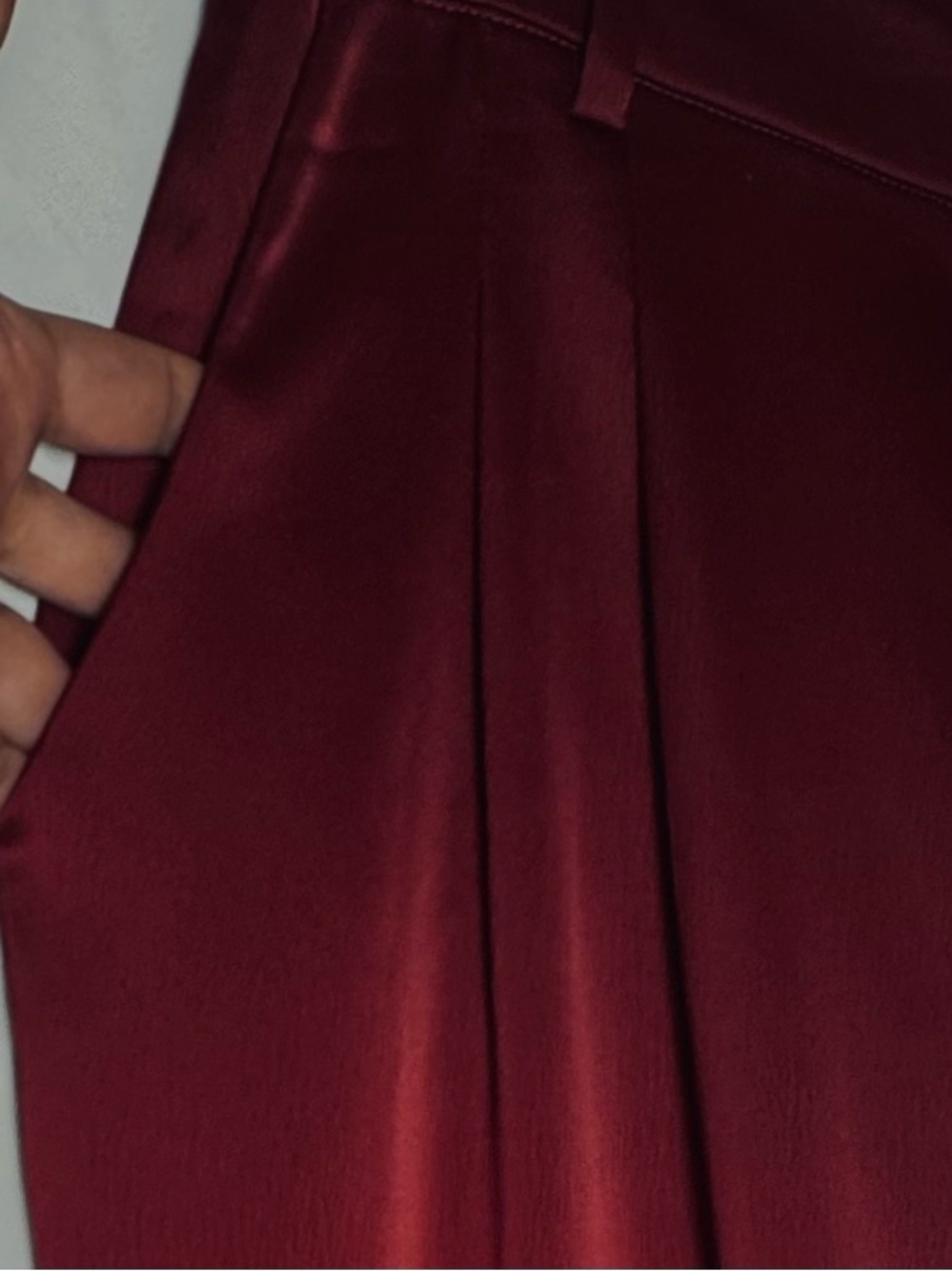 Wayf Women Red Two Pieces Set Pants Wide Leg Tailored Trousers Satin Wrap Top, S - Picture 7 of 15